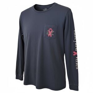 Vineyard Vines Breast Cancer Awareness Ribbon Whale Long-Sleeve Pocket Tee